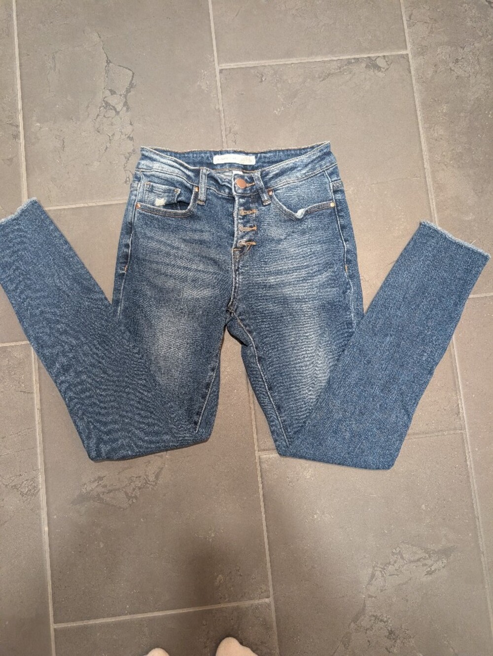 Women's High-Rise Straight Button-Fly Blue Jeans-Alter'd State